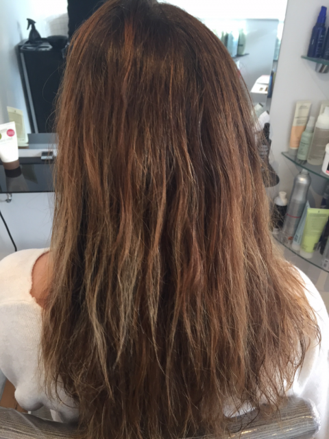 Balayage and Colour Correction with Toner - before state